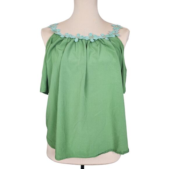 Cold Shoulder Floral Boho XL Blouse - Picture 1 of 4